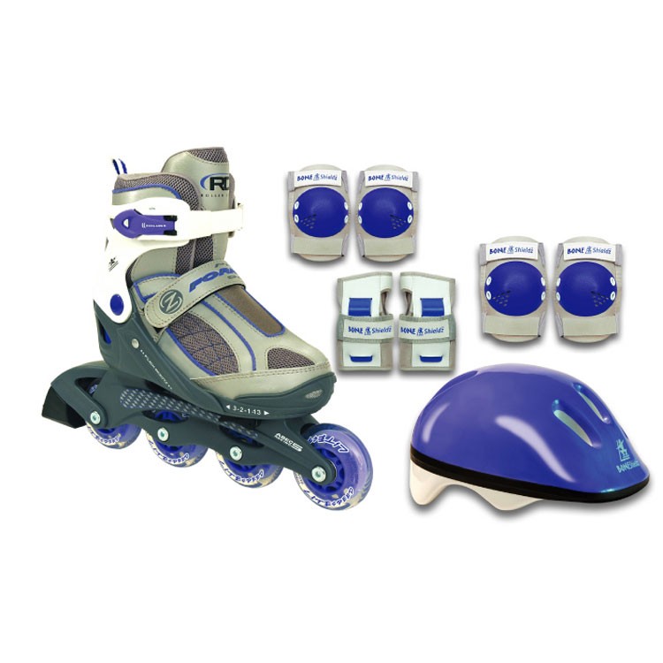 Roller Derby Pro 90 Formula Z Package with Helmet, Pads & Adjustable Girls Inline Skates