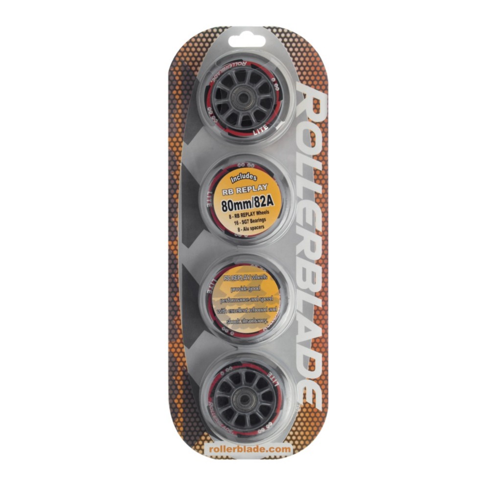 Rollerblade Replay Wheels with SG7 Bearings - 8 Pack 2010